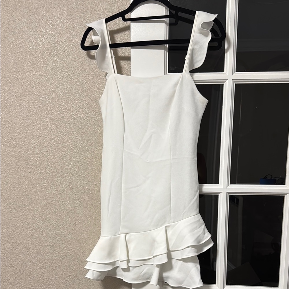 BCBGeneration White Ruffled Mini Sundress - Picture 1 of 9